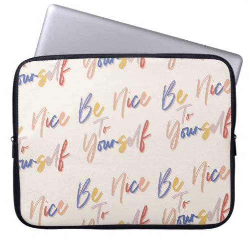 Colorful Hand Drawn Motivational Pattern Laptop Sleeve