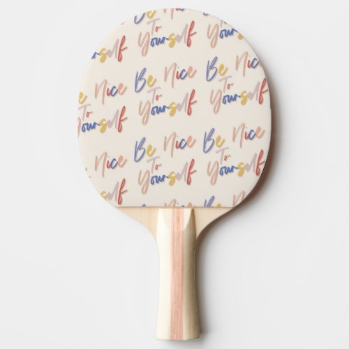 Colorful Hand Drawn Motivational Pattern Ping Pong Paddle