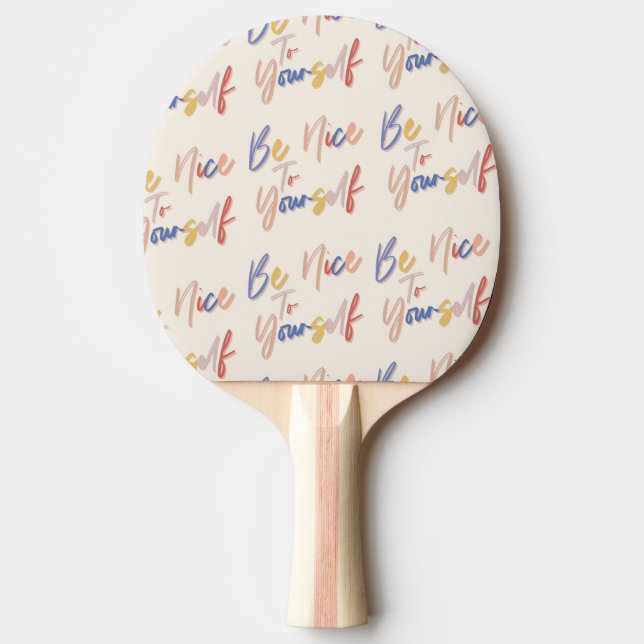 Colorful Hand Drawn Motivational Pattern Ping Pong Paddle (Front)