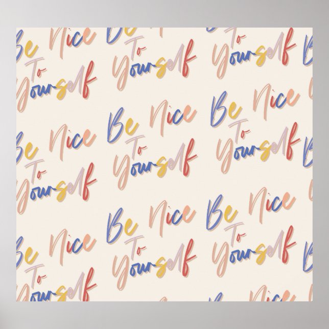 Colorful Hand Drawn Motivational Pattern Poster (Front)