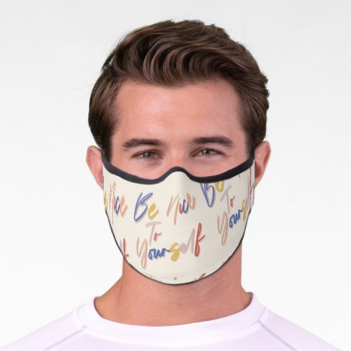Colorful Hand Drawn Motivational Pattern Premium Face Mask