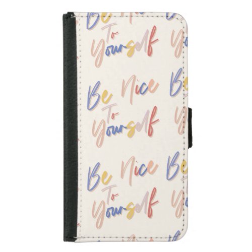 Colorful Hand Drawn Motivational Pattern Samsung Galaxy S5 Wallet Case