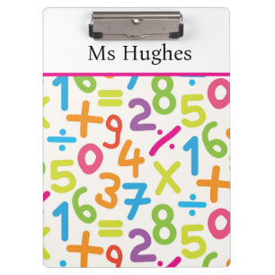 Colorful Hand Drawn Numbers Pattern - Teacher  Clipboard