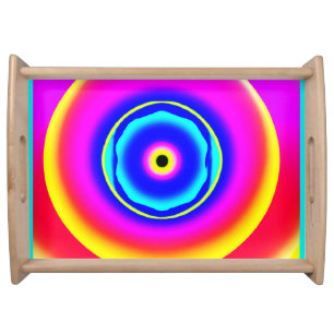 Colorful Hand Drawn Patterns Art Style Serving Tray