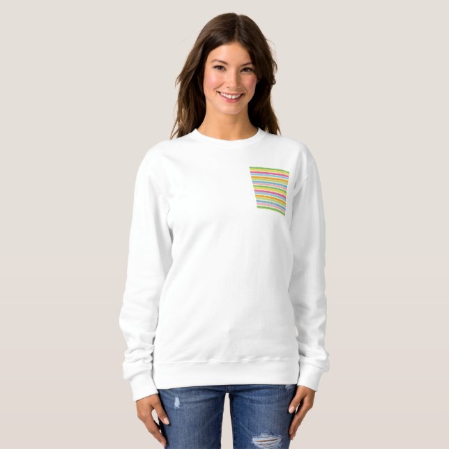 Colorful hand drawn stripes pattern sweatshirt (Front Full)