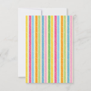 Colorful hand drawn stripes pattern thank you card