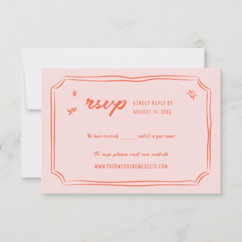 Colorful Hand Drawn Wedding Quirky Fun RSVP Cards