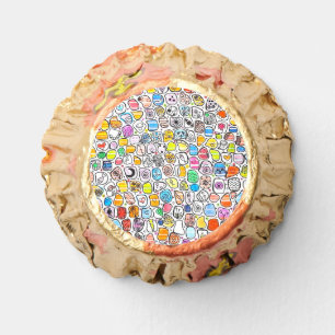 Colorful Hand Drawn Whimsical Pattern Reese's Peanut Butter Cups