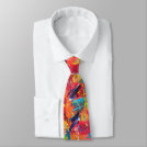 Colorful Hand Painted Artistic Boho Hipster Wild Tie Colorful Hand Painted Artistic Boho Hipster Wild Tie