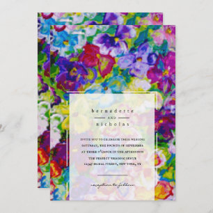 Colorful, Hand Painted Floral Wedding Invitations