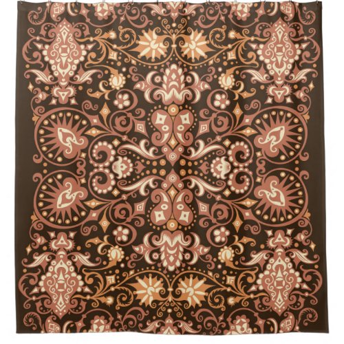 Colorful hand painted sugar skulls, calaveras in a shower curtain