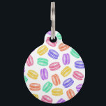 Colorful Hand Painted Watercolor Macaroon Cookies Pet ID Tag<br><div class="desc">This cute and colorful hand painted watercolor macaroon cookies in yellow,  pink,  purple,  blue,  teal,  and orange,  are perfect for the trendy and stylish foodie. Its funny and artsy print is great for many gifts and occasions. Enjoy this fun and yummy dessert design for your next purchase!</div>