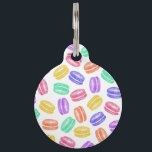 Colorful Hand Painted Watercolor Macaroon Cookies Pet ID Tag<br><div class="desc">This cute and colorful hand painted watercolor macaroon cookies in yellow,  pink,  purple,  blue,  teal,  and orange,  are perfect for the trendy and stylish foodie. Its funny and artsy print is great for many gifts and occasions. Enjoy this fun and yummy dessert design for your next purchase!</div>