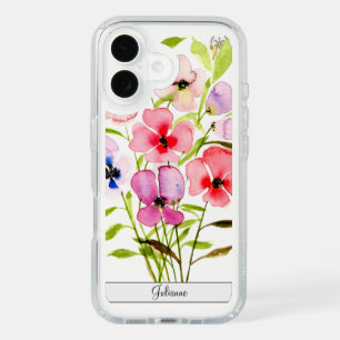 Colorful Hand Painted Watercolor Wildflowers iPhone 16 Case