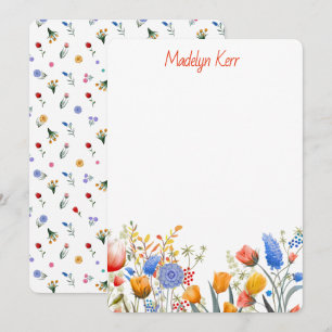 Colorful Hand-painted Wildflower Design Holiday Card