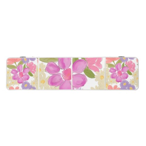 Colorful Hand-Painted Wildflowers and Daisies Beer Pong Table