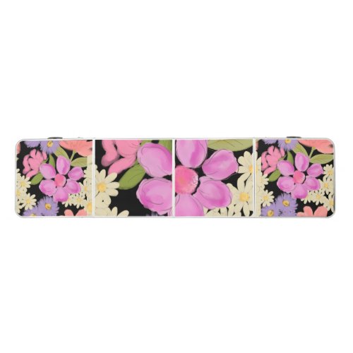 Colorful Hand-Painted Wildflowers and Daisies Beer Pong Table