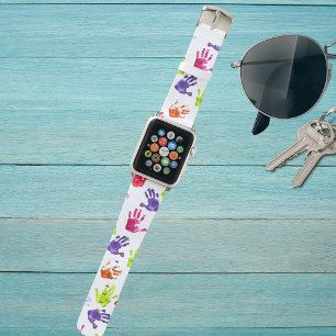Colorful Hand Print  Apple Watch Band