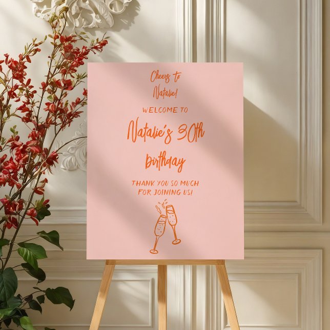 Colorful Hand Written Drawn Birthday Party Welcome Foam Board (Creator Uploaded)