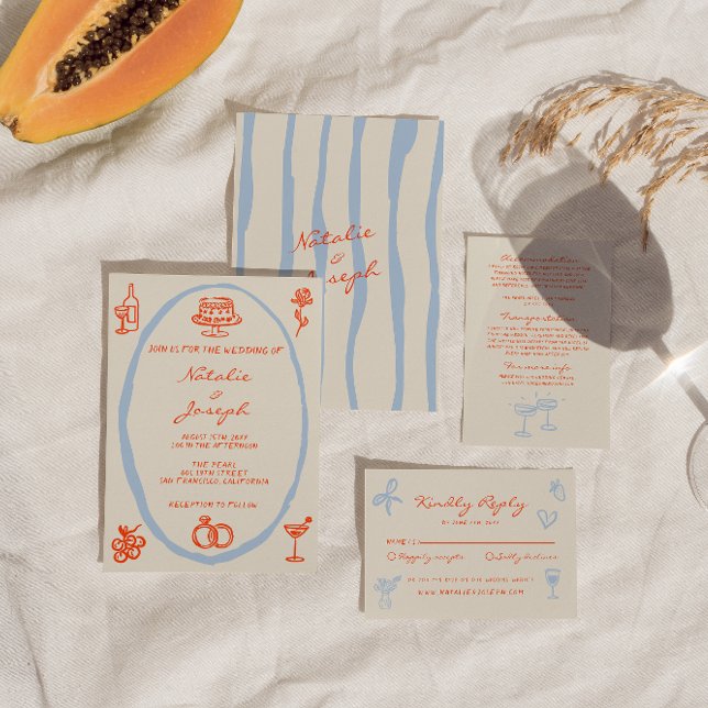 Colorful Hand Written Painted Whimsical Wedding    Invitation (Creator Uploaded)