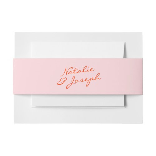 Colorful Hand Written Retro Whimsical Fun Wedding  Invitation Belly Band