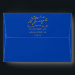 Colorful Hand Written Whimsical Retro Fun Wedding Envelope<br><div class="desc">A retro modern hand written bright colorful wedding envelope. Which features bold  bride and groom's names in yellow with blue background. And  personalized return address a. Which suits the whole wedding suite.</div>