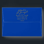 Colorful Hand Written Whimsical Retro Fun Wedding Envelope<br><div class="desc">A retro modern hand written bright colorful wedding envelope. Which features bold  bride and groom's names in yellow with blue background. And  personalized return address a. Which suits the whole wedding suite.</div>