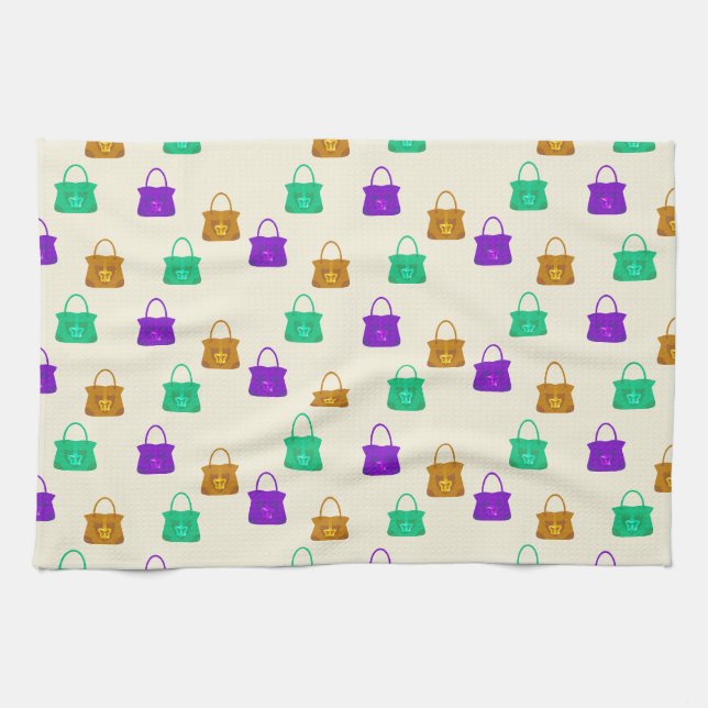 Colorful handbags pattern kitchen towel (Horizontal)