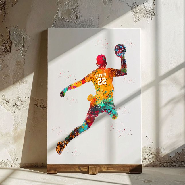 Colorful Handball Player Canvas Print (Creator Uploaded)