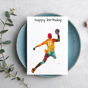 Colorful Handball Player Card
