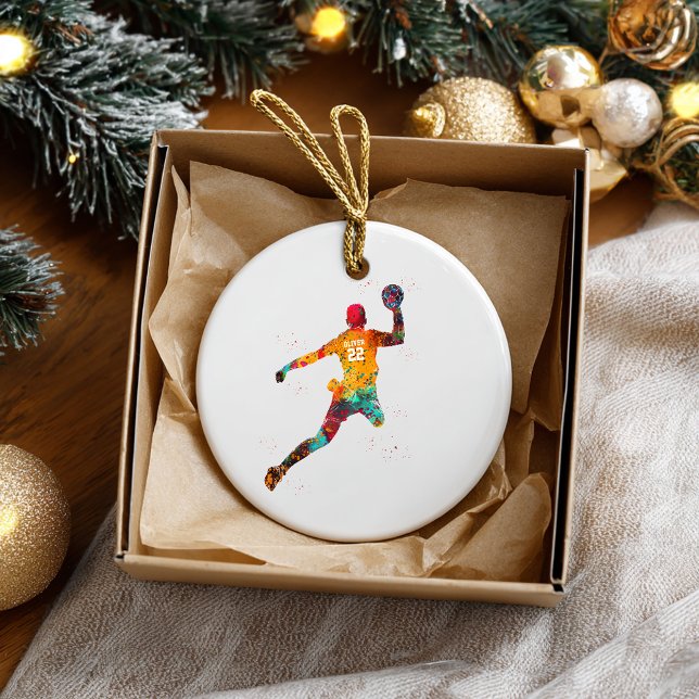 Colorful Handball Player Ceramic Ornament (Creator Uploaded)