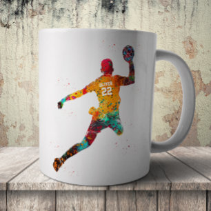 Colorful Handball Player Coffee Mug