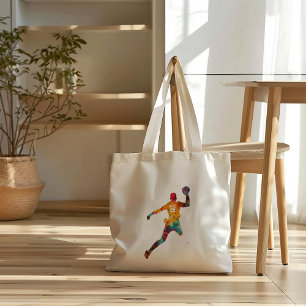 Colorful Handball Player Tote Bag