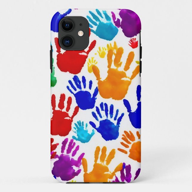 Colorful HandPrint Case-Mate iPhone Case (Back)