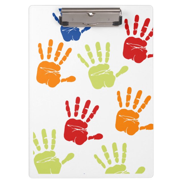 Colorful Handprint Clipboard  (Front)