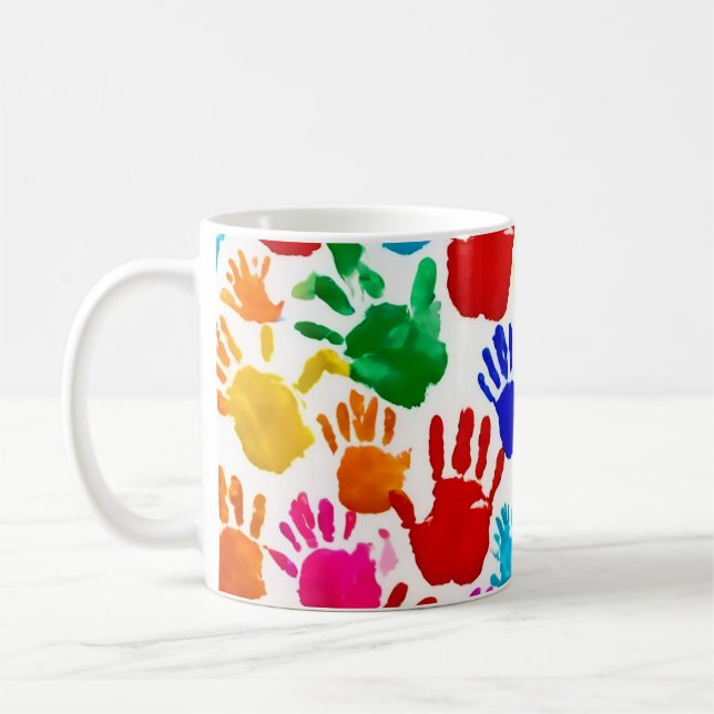 Colorful HandPrint Coffee Mug (Left)