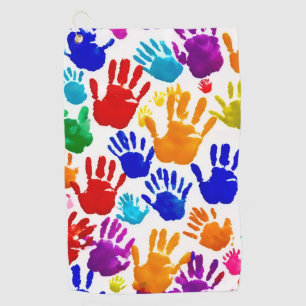 Colorful HandPrint Golf Towel
