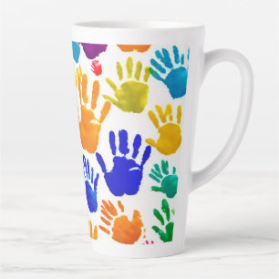 Colorful HandPrint Latte Mug