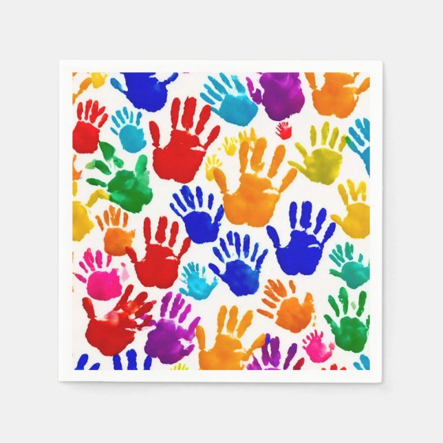 Colorful HandPrint Napkins (Front)