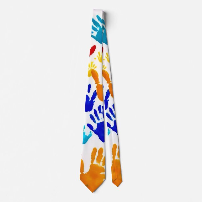 Colorful HandPrint Neck Tie (Front)
