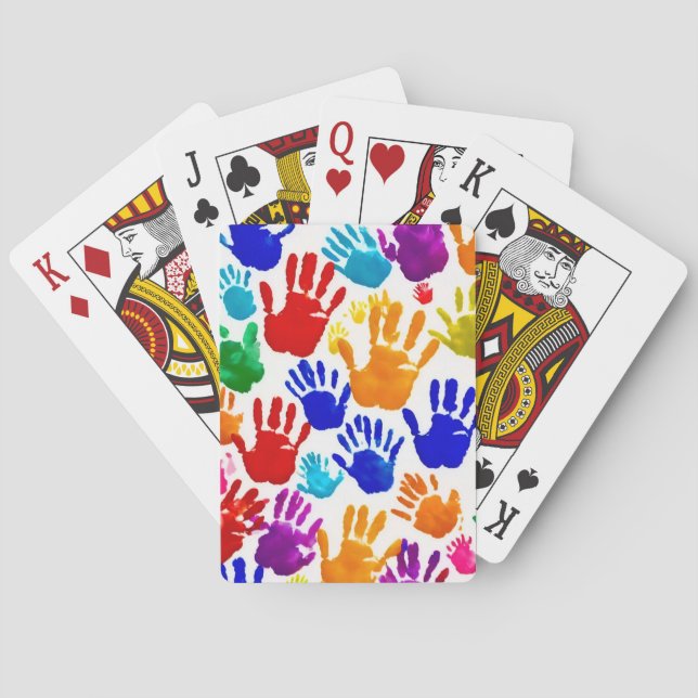 Colorful HandPrint Poker Cards (Back)