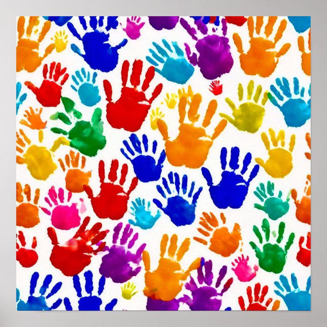 Colorful HandPrint  Poster (Front)