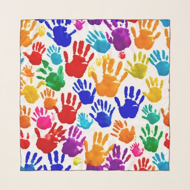 Colorful HandPrint Scarf (Front)