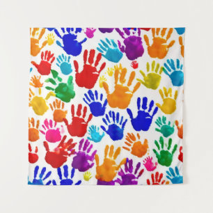 Colorful HandPrint Tapestry