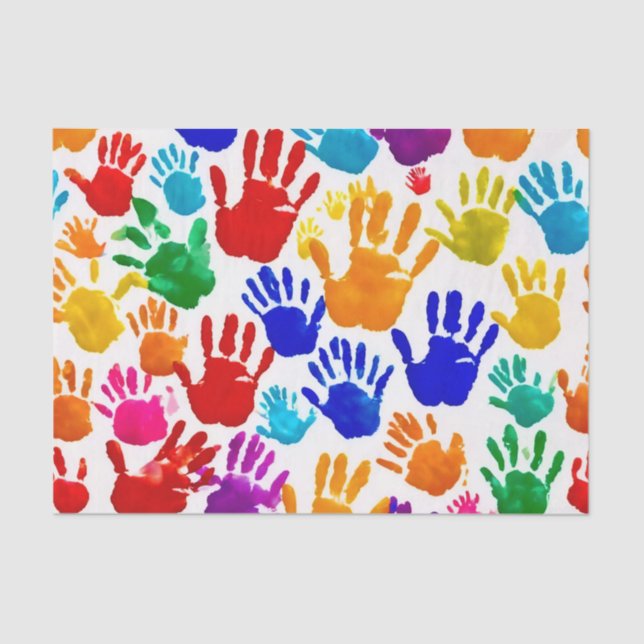 Colorful HandPrint Tissue Paper (Front)