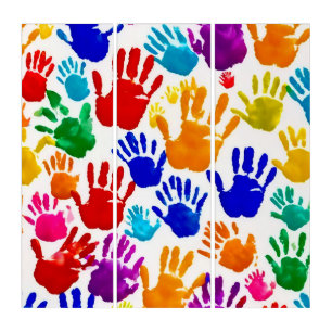 Colorful HandPrint Triptych