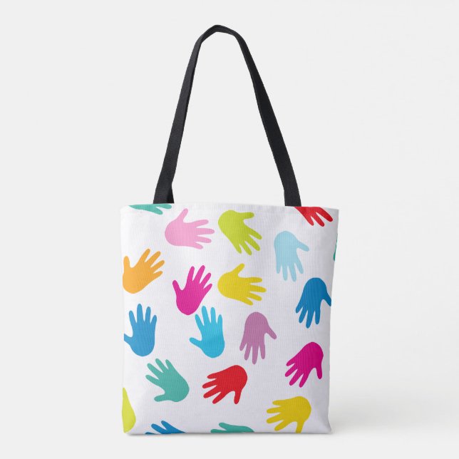 Colorful Hands Tote Bag (Back)