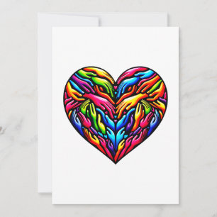 Colorful Hands Unity Heart - Inclusivity Art Holiday Card