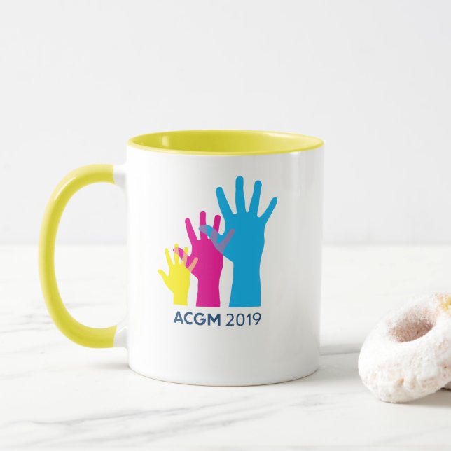Colorful Hands with AmSAT logo Mug (With Donut)