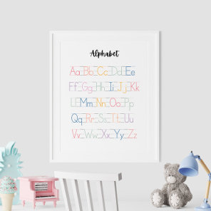 Colorful Handwritten Alphabet Educational Poster